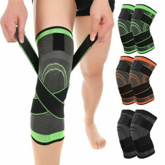 Knee Compression Sleeve With Patella Stabilizer Straps